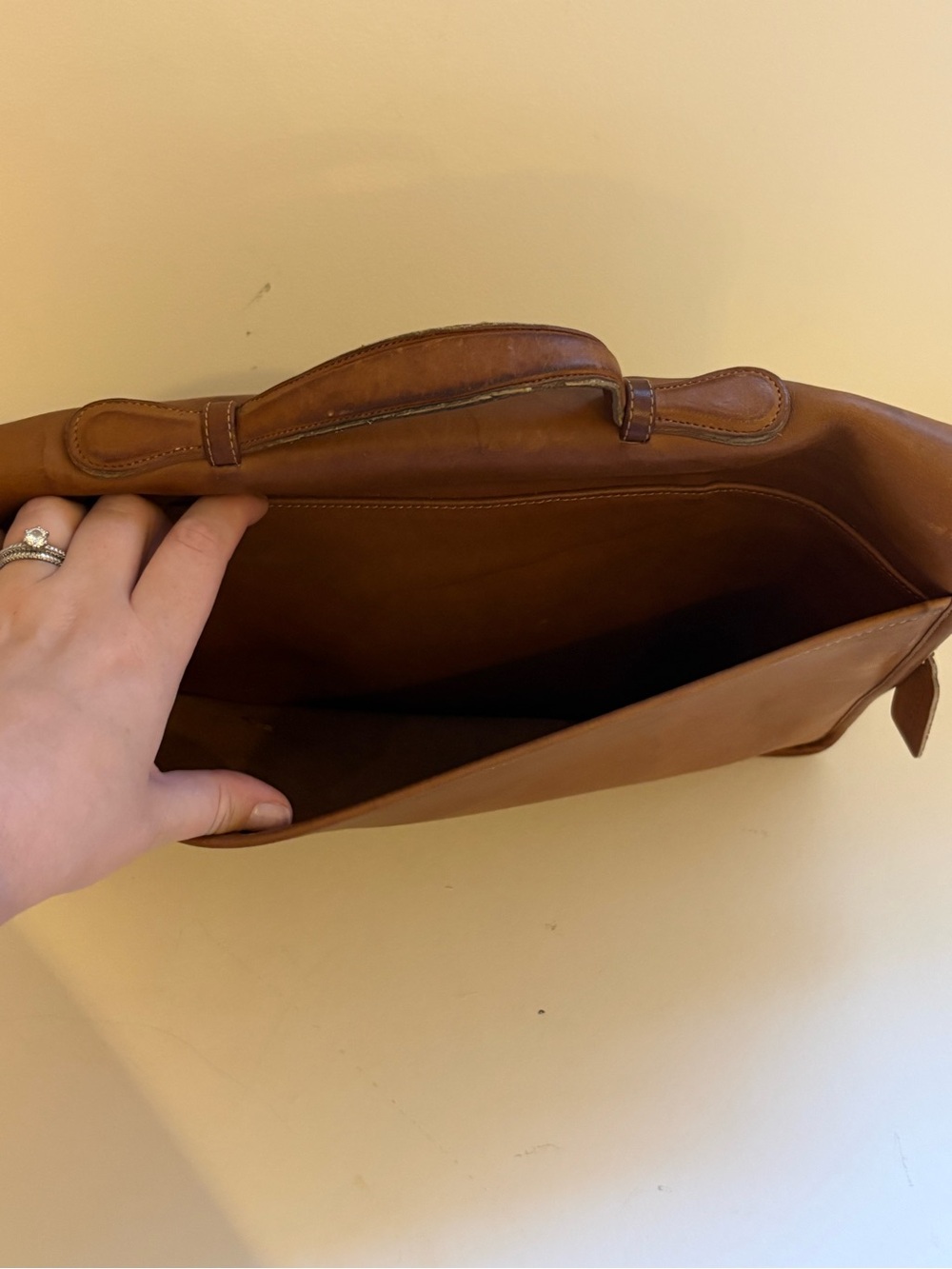 Coach Tan Leather Briefcase with Top Handle - Picture 5 of 10